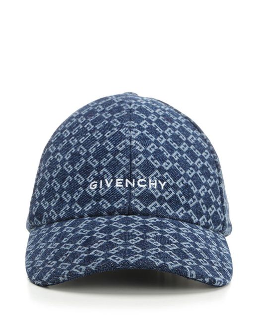 Givenchy Blue Monogram 72 Denim Cap Hats for men