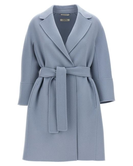 Max Mara Blue 'Arona' Coat