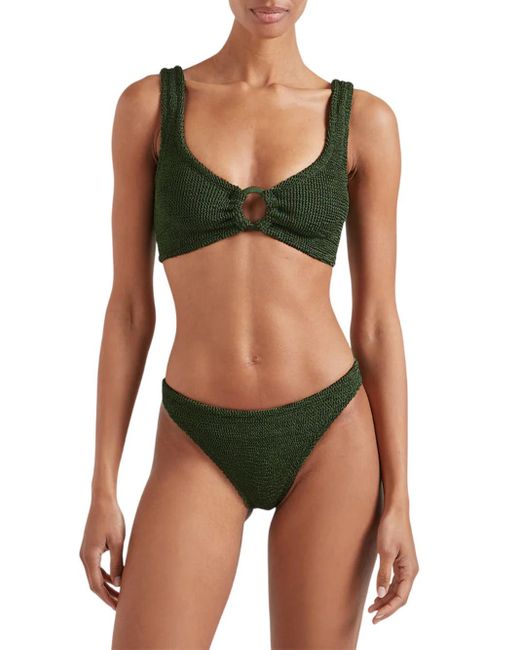 Hunza G Green Julia Bikini With Tonal Circles