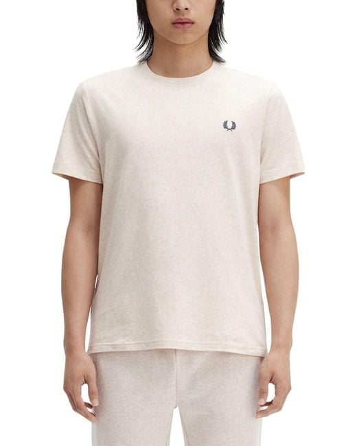 Fred Perry Men's White T-Shirt With Logo