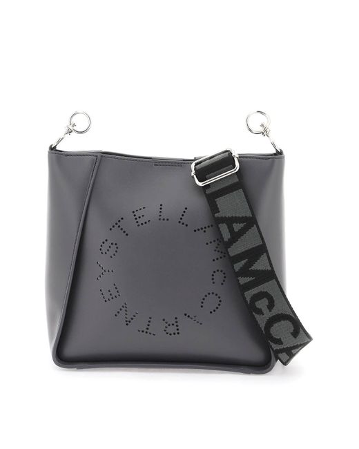 Borsa A Tracolla Con Logo Stella Traforato di Stella McCartney in Black