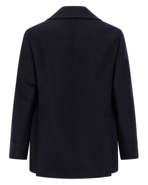 Brunello Cucinelli Blue Double Flannel Caban Coats And Trench Coats for men