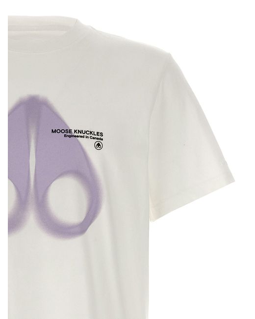 Maurice T Shirt Bianco di Moose Knuckles in White da Uomo