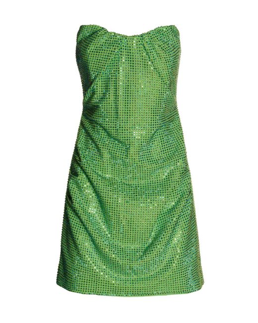 Roland Mouret Green Strapless Diamante Short Dress