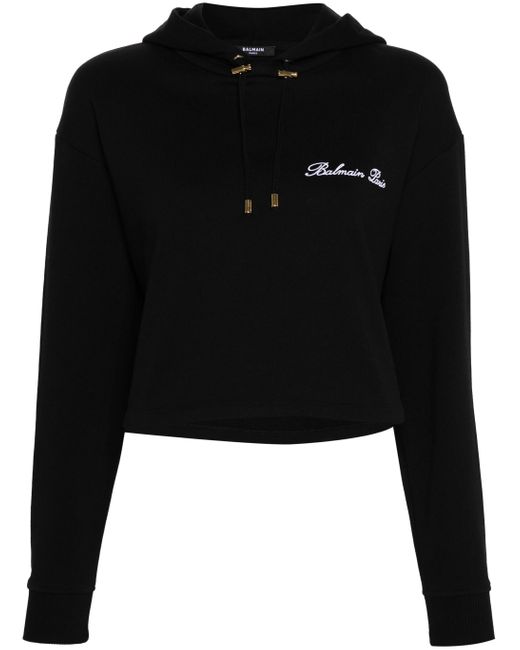 Felpa con cappuccio di Balmain in Black