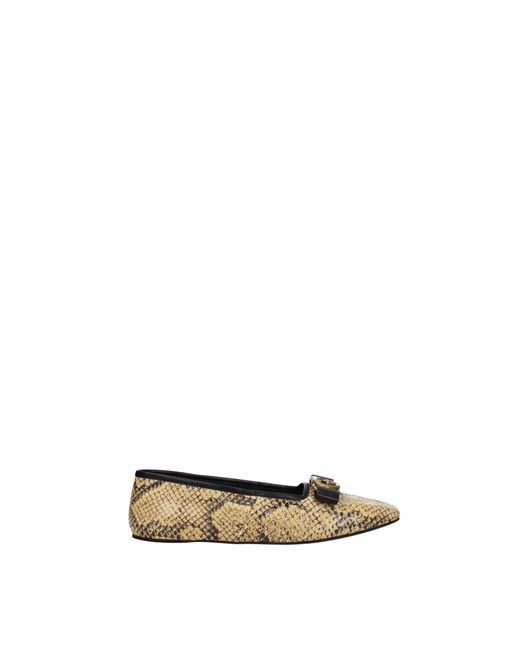 Gucci Natural Ballet Flats Leather Python