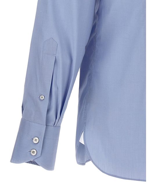 Tom Ford Blue Poplin Cotton Shirt Shirt, Blouse for men