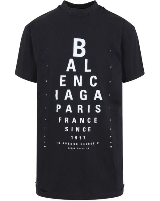 Balenciaga Black Eye-Test Oversized T-Shirt, 100% Cotton