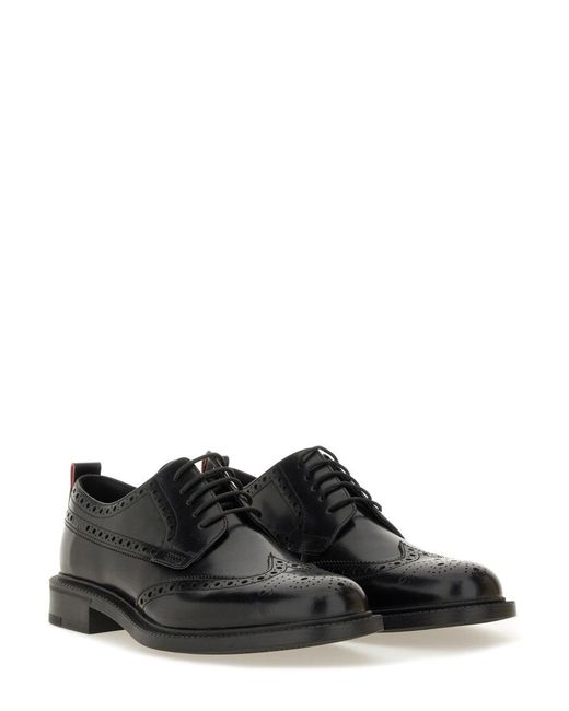 Leather Derby Loafer-Uomo di HUGO in Black da Uomo