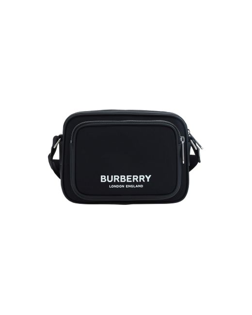 Burberry Black Econyl Shoulder Bag With Logo Print for men