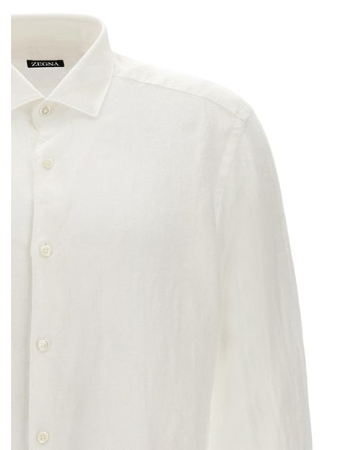 Linen Shirt Camicie Bianco di Zegna in White da Uomo