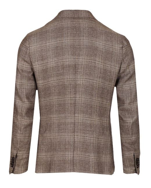 Zegna Brown Linen And Wool Jacket Jackets for men