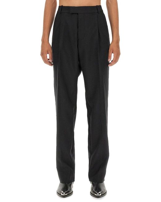 Alexander McQueen Black Regular Fit Wool Pants for men