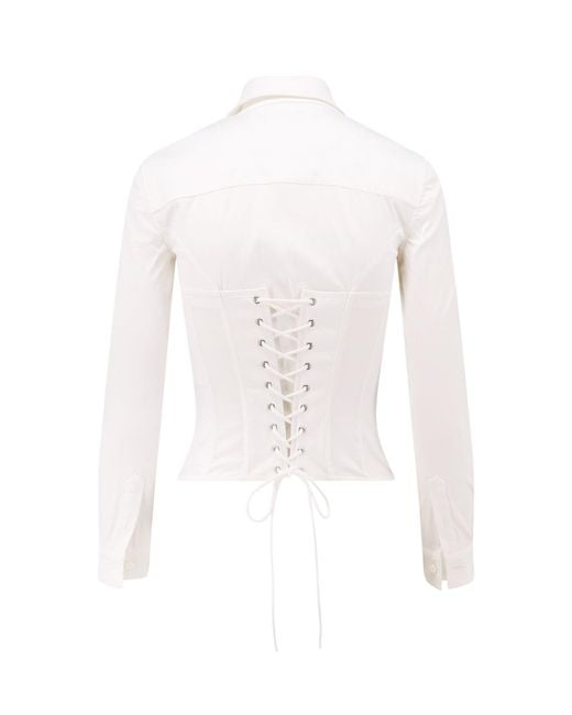 Balenciaga White Cotton Blend Corset Shirt
