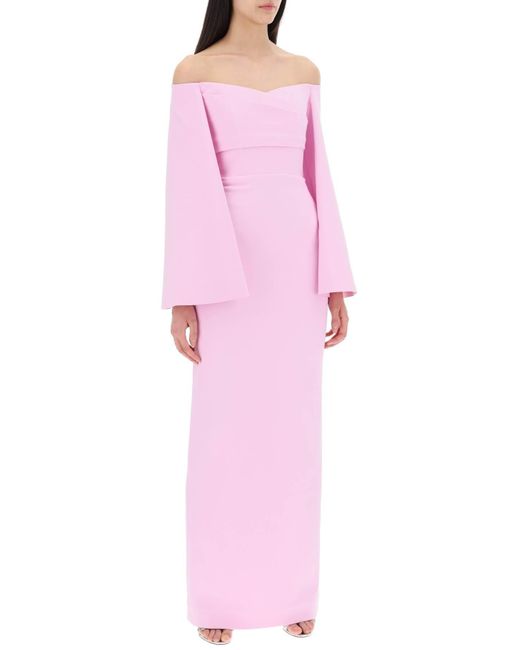 Solace London Pink Maxi Dress Eliana With Flared