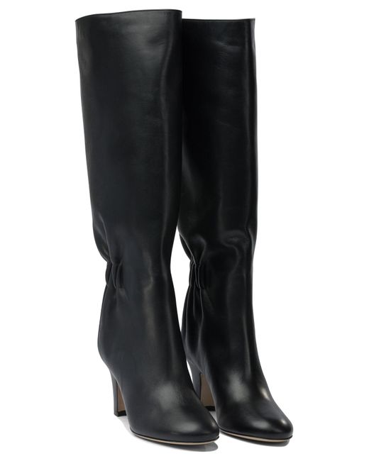 Ferragamo Black Curled Details Boots 70 Mm