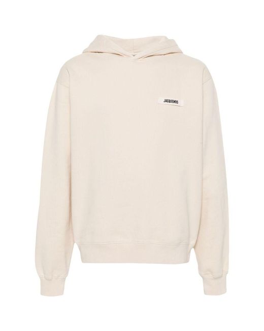 Jacquemus White The Gros Grain Logo Hoodie for men