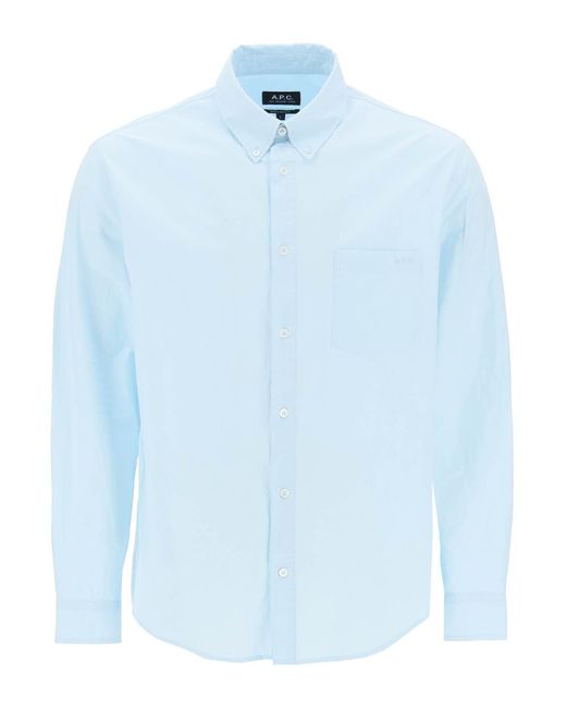 A.P.C. Blue Edouard Button Down Shirt for men