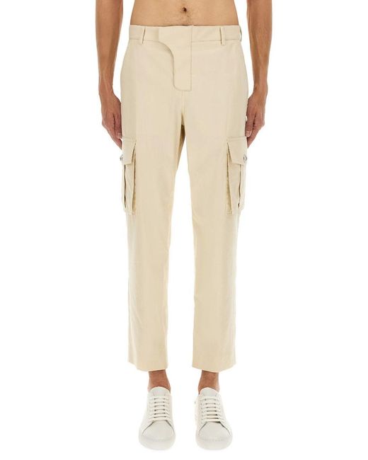Balmain Natural Tailored Straight Leg Cotton Cargo Pants for men