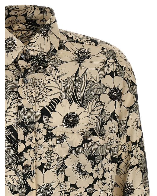 Tom Ford Gray Floral Print Shirt Shirt, Blouse for men