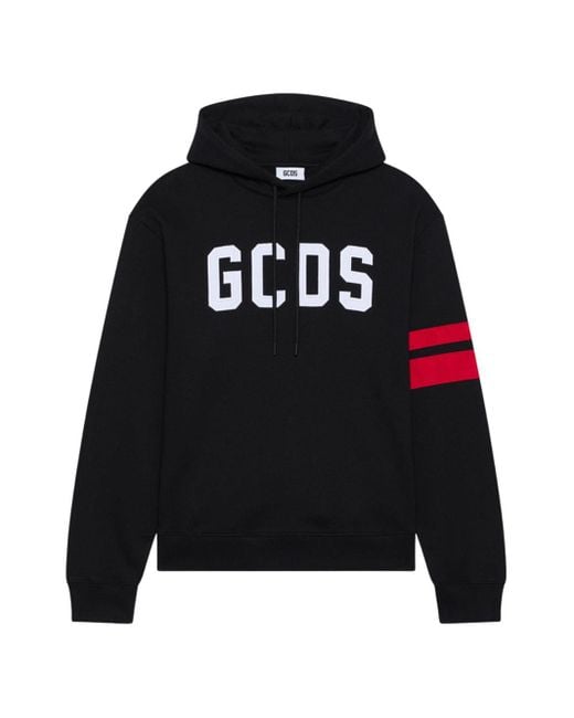 Gcds Black Regular Logo Hoodie for men