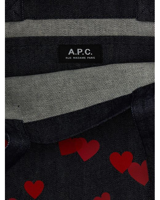 Valentine'S Day Capsule Lou Shopping Bag Tote Blu di A.P.C. in Black