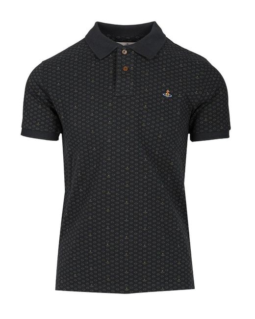 Vivienne Westwood Black Polka Dot Polo for men