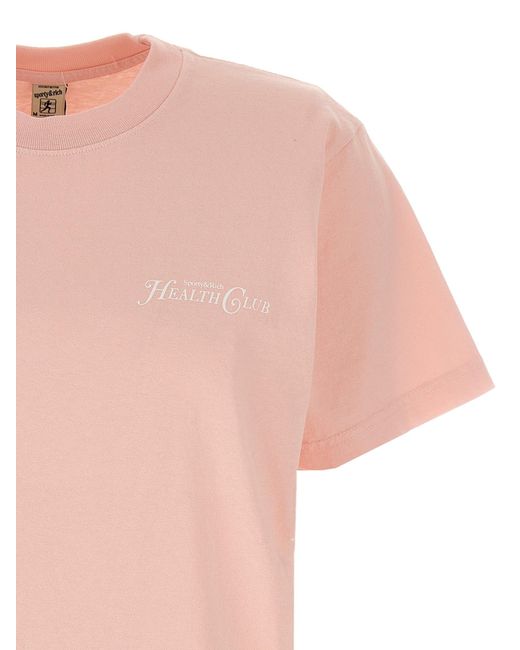 Sporty & Rich Pink Logo Print T-shirt