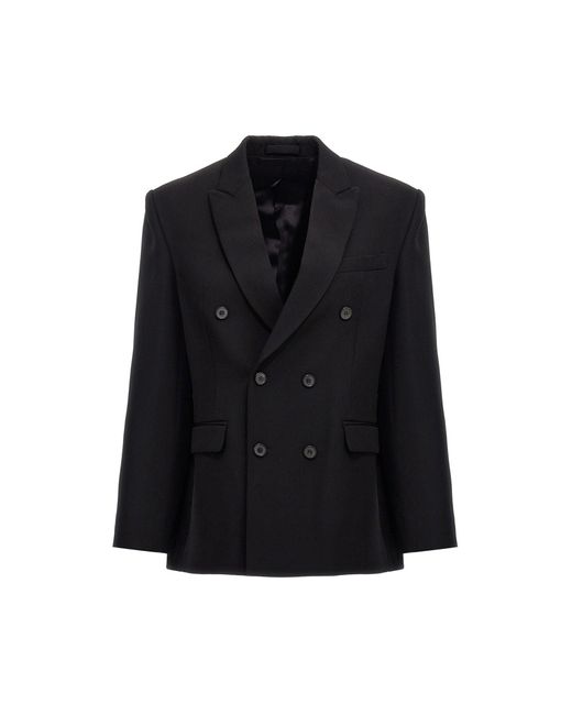 Wardrobe NYC Black Wool Double Breast Blazer Jacket Blazer And Suits