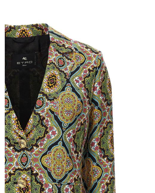 All Over Print Blazer Blazer And Suits Multicolor di Etro in Green