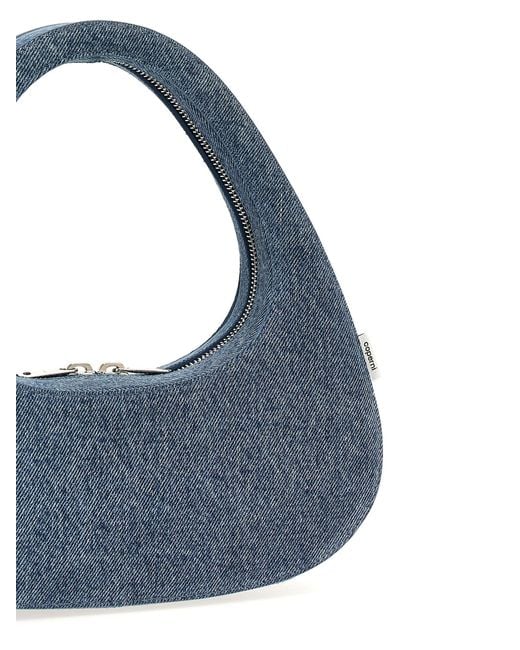 Denim Baguette Swipe Bag Borse A Mano Blu di Coperni in Blue
