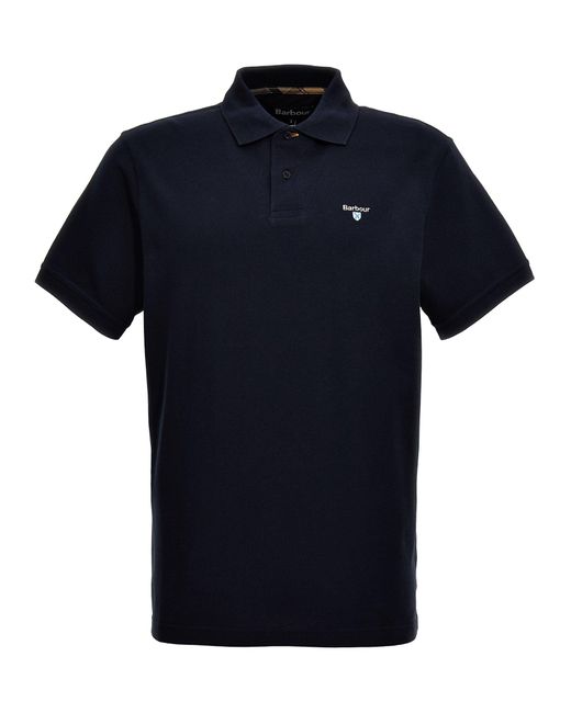 Barbour Blue Logo Embroidery Polo Shirt for men