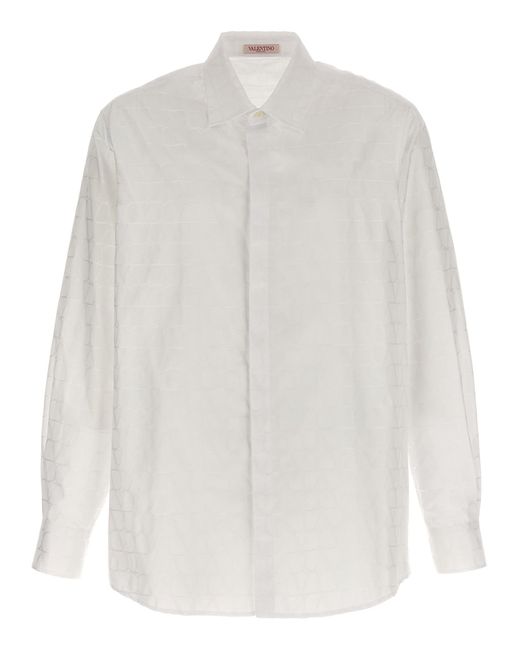 Valentino Garavani White Toile Iconographe Shirt, Blouse for men