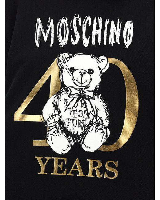 Teddy 40 Years Of Love Felpe Nero di Moschino in Black