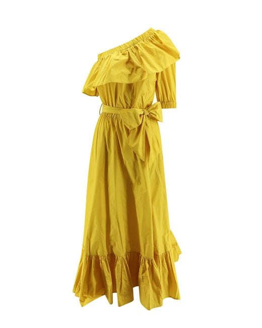 Lavi Yellow Long Taffetà Dress