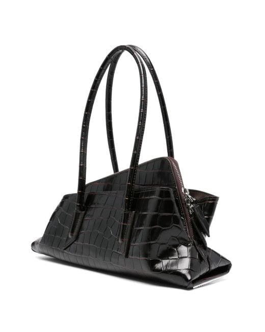The Attico Black Coffee 'La Passeggiata Small' Shoulder Bag