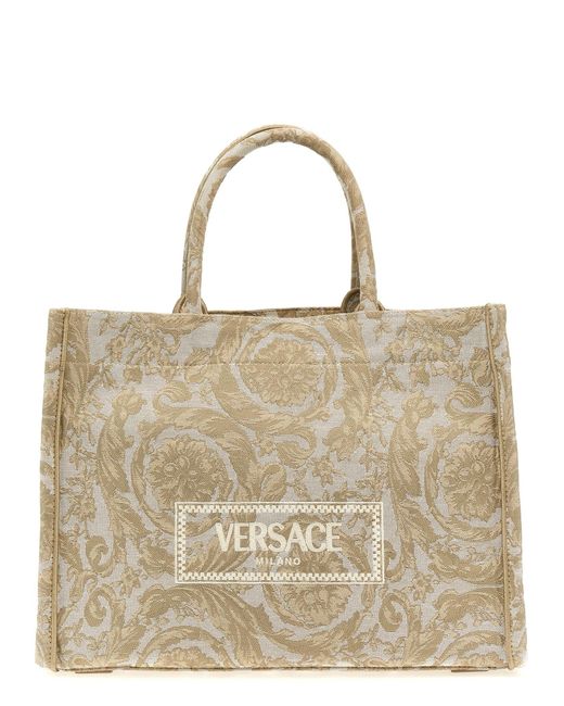 Versace Natural Athena Barocco Tote Bag