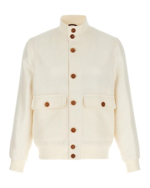 Linen Jacket Giacche Bianco di Brunello Cucinelli in White da Uomo