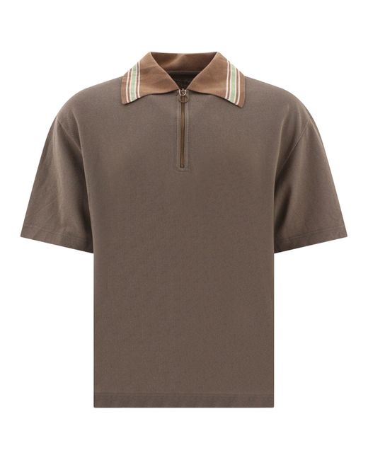 Kapital Brown Zip Up Polo Shirt for men