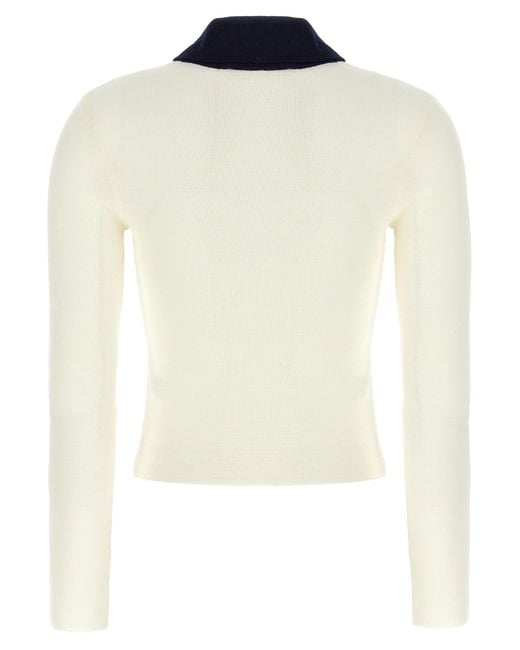 Cream Merino Wool Maglioni Bianco-Donna di Self-Portrait in White