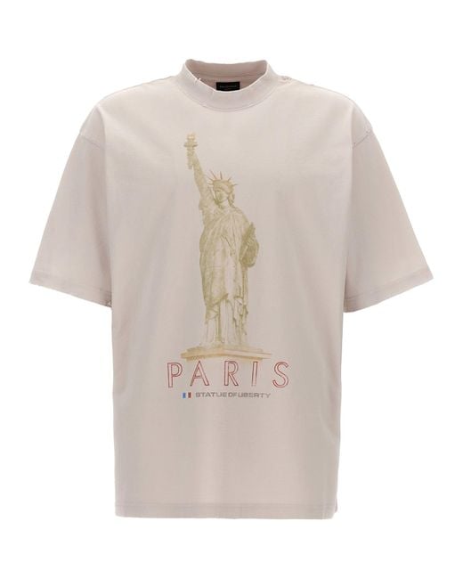 Balenciaga 'Paris Liberty' T-Shirt in White for Men | Lyst Balenciaga 'Paris Liberty' T-Shirt in White for Men | Lyst