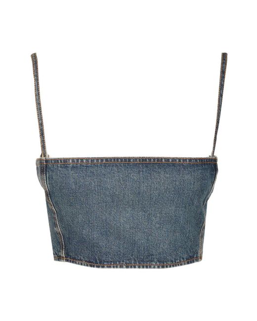 Alaïa Blue Bandeau Bustier Tops