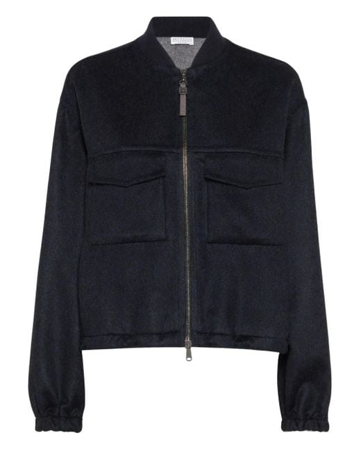 Brunello Cucinelli Blue Jackets With Pockets