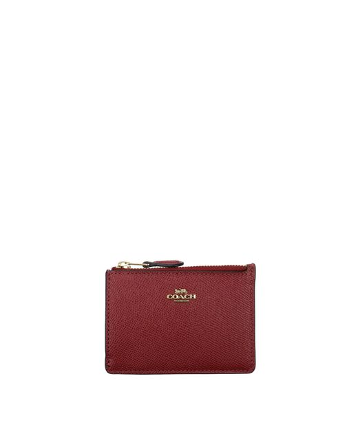 COACH Red Document Holders Leather Cherry
