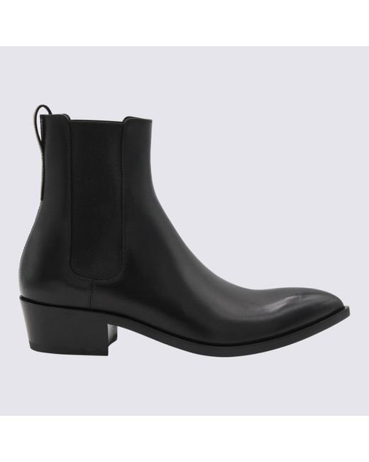 Tom Ford Black Leather Boots for men