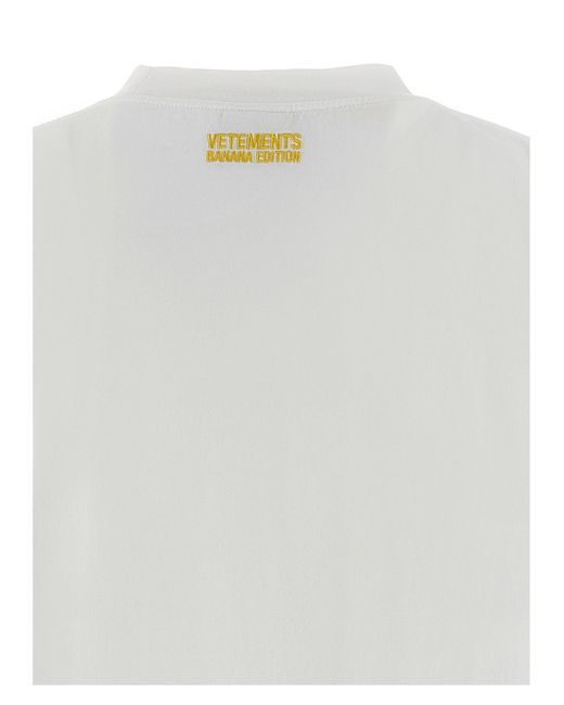 Banana T Shirt Bianco di Vetements in White