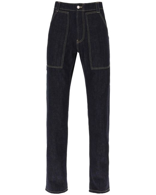 Alexander McQueen Blue Loose Jeans With Straight Cut for men