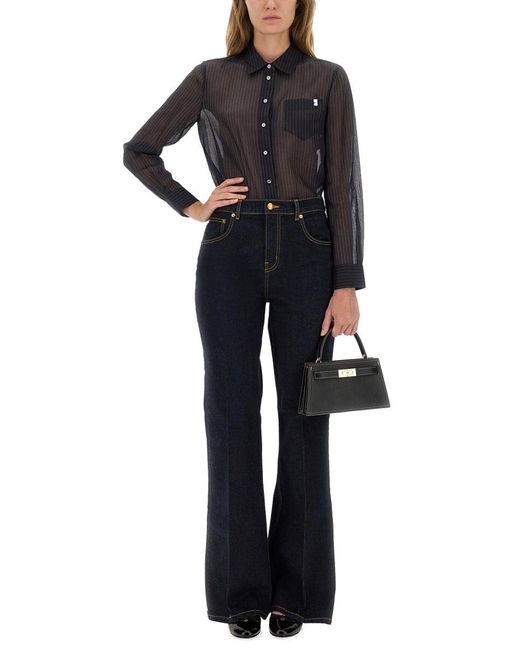 Tory Burch Black Striped Cotton Shirt