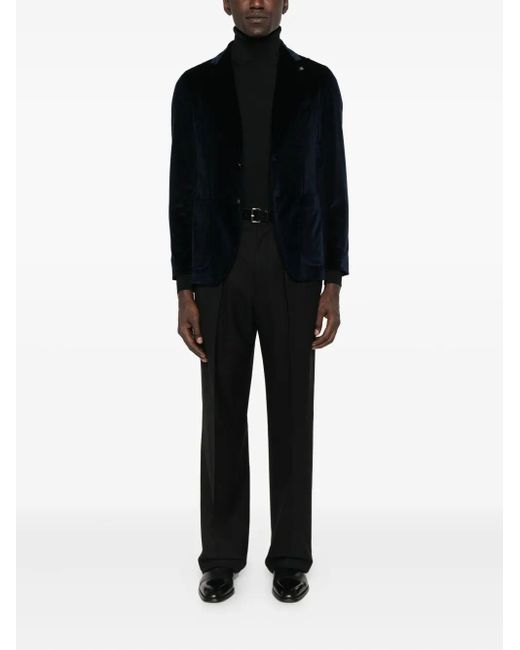 Tom Ford Black High Twist Wool Pleated Trousers for men