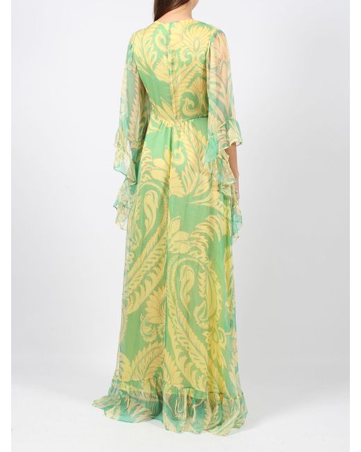 Printed tulle dress di Etro in Green